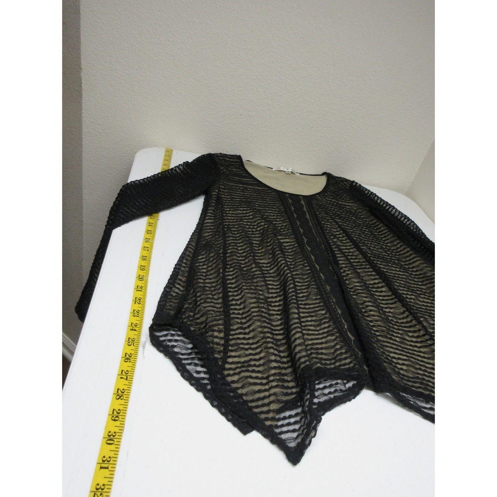 Max Studio Top Womens Size S Black Lace Mesh Asymmetric Whimsigoth Tunic Witchy - Picture 8 of 11